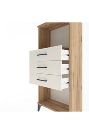 Arges Dolap Tek Raflı 3 Çekmeceli 60x30x134 Çam-Aytaşı