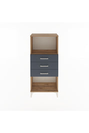 Arges Dolap Tek Raflı 3 Çekmeceli 60x30x134 Çam-Antrasit