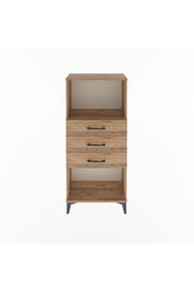 Arges Dolap Tek Raflı 3 Çekmeceli 60x30x134 Çam-Çam