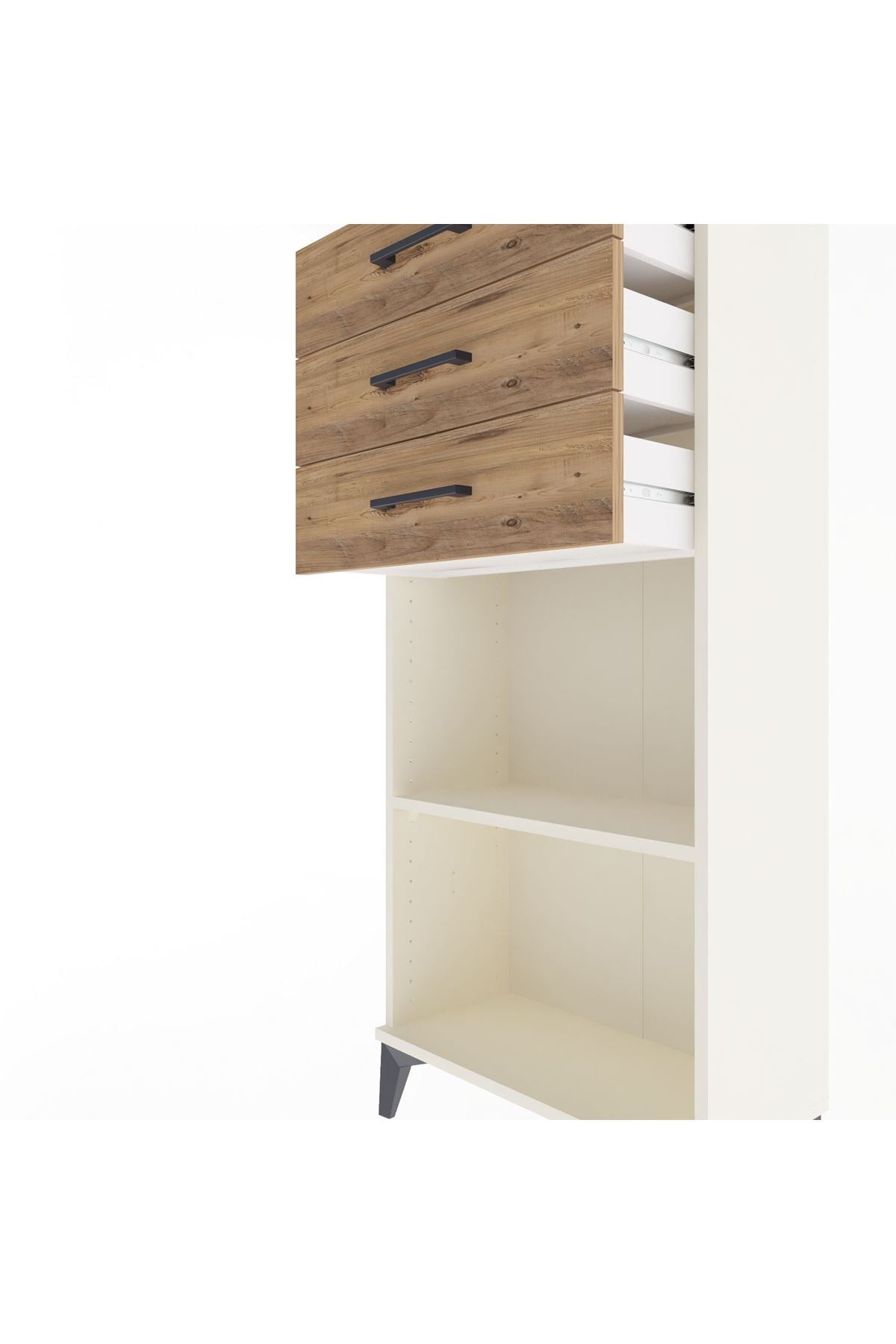 Arges Dolap Tek Raflı 3 Çekmeceli 60x30x134 Aytaşı-Çam