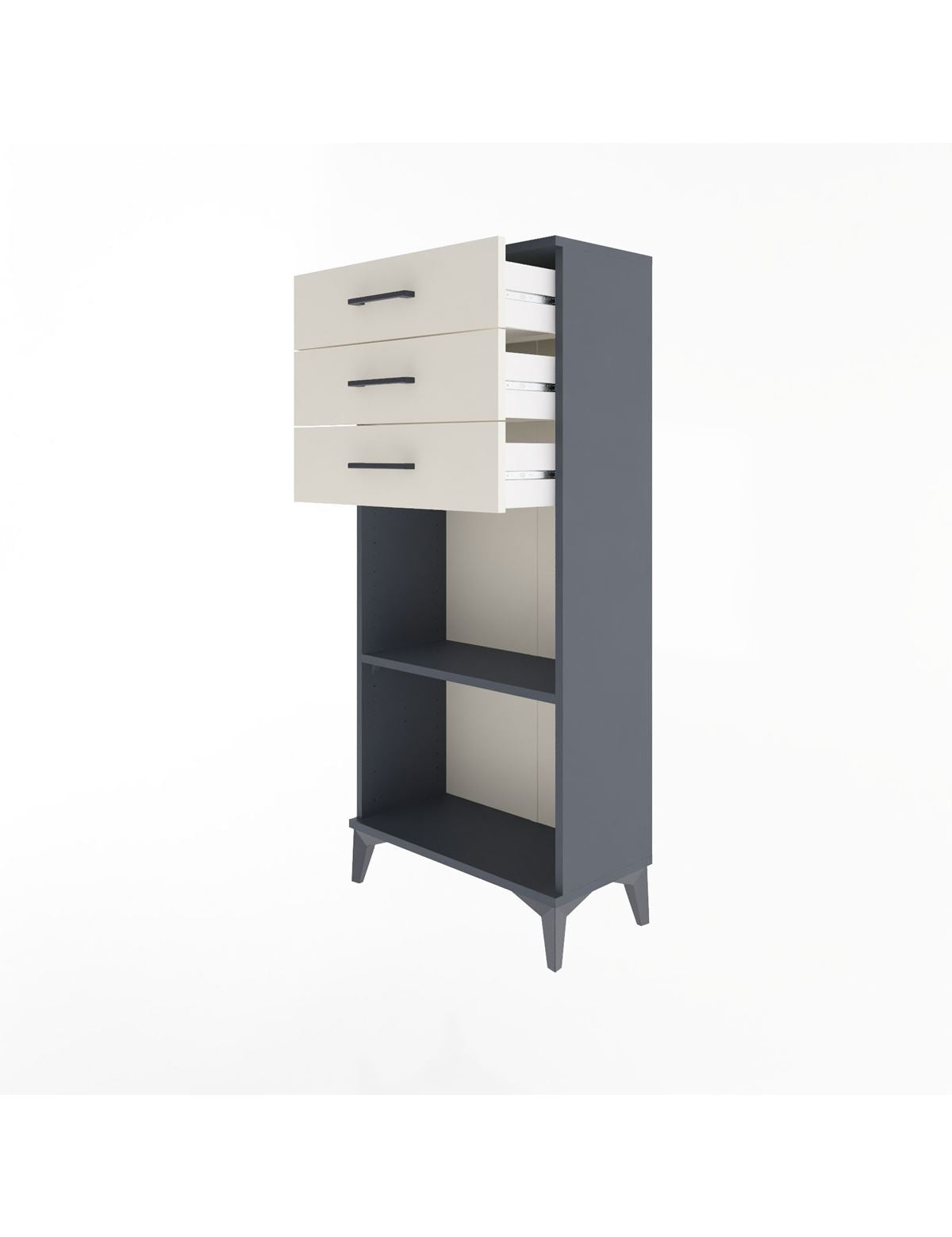 Arges Dolap Tek Raflı 3 Çekmeceli 60x30x134 - S17M052V4A