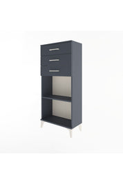 Arges Dolap Tek Raflı 3 Çekmeceli 60x30x134 Antrasit-Antrasit