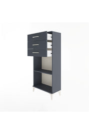 Arges Dolap Tek Raflı 3 Çekmeceli 60x30x134 Antrasit-Antrasit