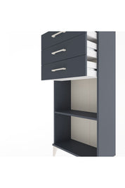 Arges Dolap Tek Raflı 3 Çekmeceli 60x30x134 Antrasit-Antrasit