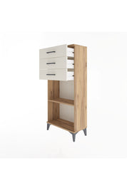 Arges Dolap Tek Raflı 3 Çekmeceli 60x30x134 Çam-Aytaşı