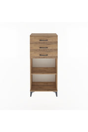 Arges Dolap Tek Raflı 3 Çekmeceli 60x30x134 Çam-Çam