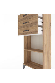 Arges Dolap Tek Raflı 3 Çekmeceli 60x30x134 Çam-Çam