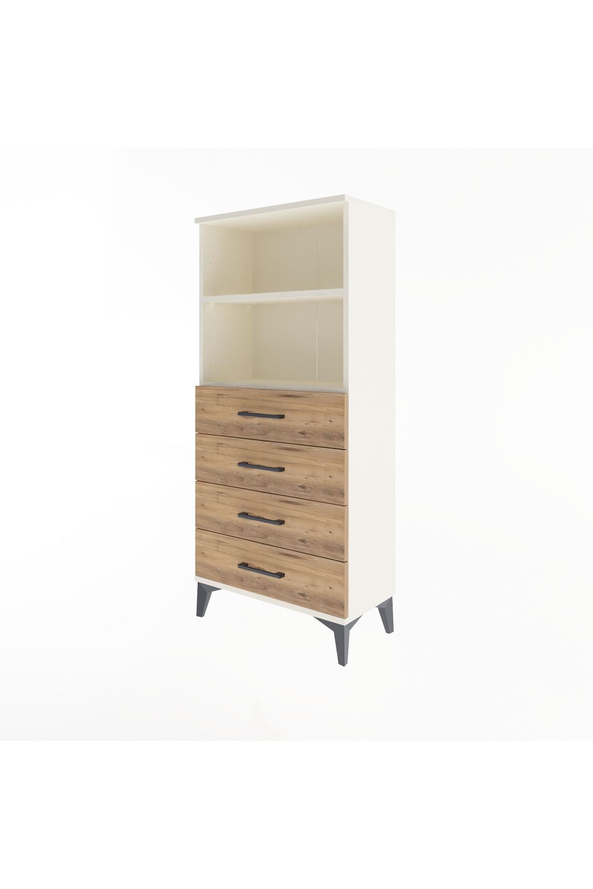 Arges Dolap 2 Raflı 4 Çekmeceli 60x30x134 Aytaşı-Çam