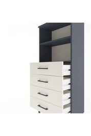 Arges Dolap 2 Raflı 4 Çekmeceli 60x30x134 Antrasit-Aytaşı