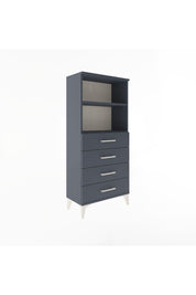 Arges Dolap 2 Raflı 4 Çekmeceli 60x30x134 Antrasit-Antrasit