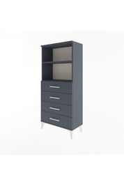 Arges Dolap 2 Raflı 4 Çekmeceli 60x30x134 Antrasit-Antrasit