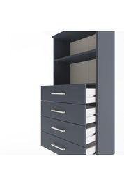 Arges Dolap 2 Raflı 4 Çekmeceli 60x30x134 Antrasit-Antrasit