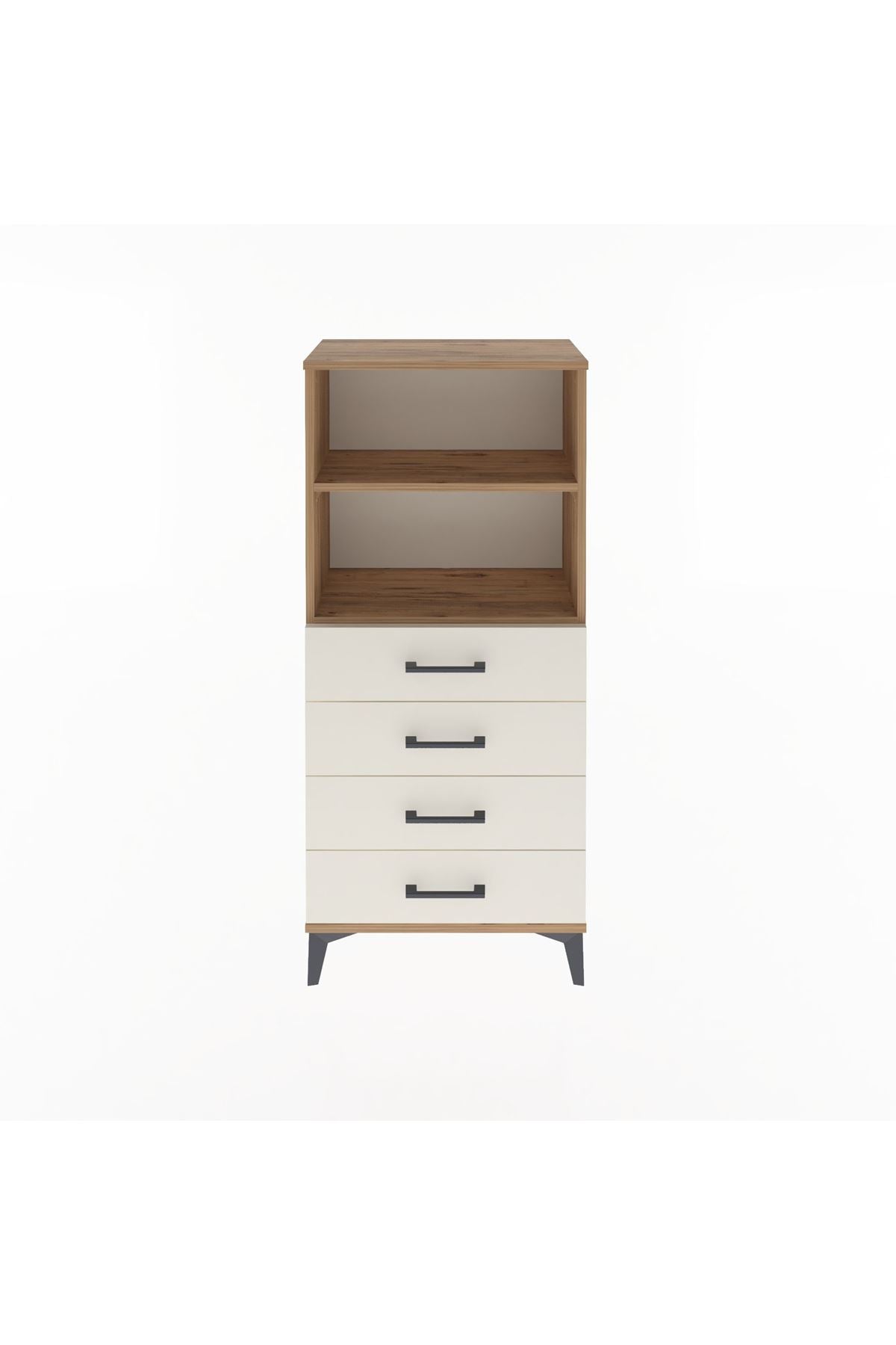 Arges Dolap 2 Raflı 4 Çekmeceli 60x30x134 Çam-Aytaşı