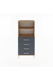 Arges Dolap 2 Raflı 4 Çekmeceli 60x30x134 Çam-Antrasit