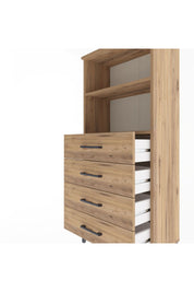 Arges Dolap 2 Raflı 4 Çekmeceli 60x30x134 Çam-Çam