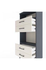 Arges Dolap 2 Raflı 4 Çekmeceli 60x30x134 Antrasit-Aytaşı