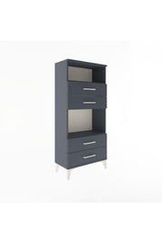 Arges Dolap 2 Raflı 4 Çekmeceli 60x30x134 Antrasit-Antrasit