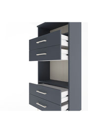 Arges Dolap 2 Raflı 4 Çekmeceli 60x30x134 Antrasit-Antrasit