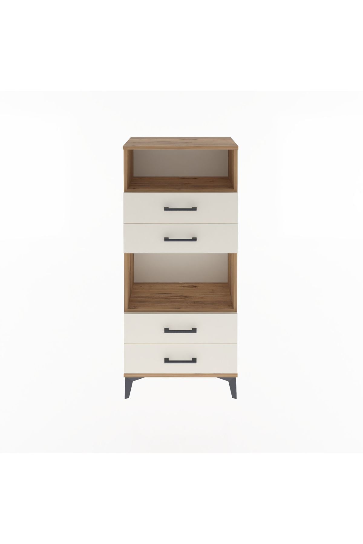 Arges Dolap 2 Raflı 4 Çekmeceli 60x30x134 Çam-Aytaşı