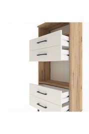 Arges Dolap 2 Raflı 4 Çekmeceli 60x30x134 Çam-Aytaşı