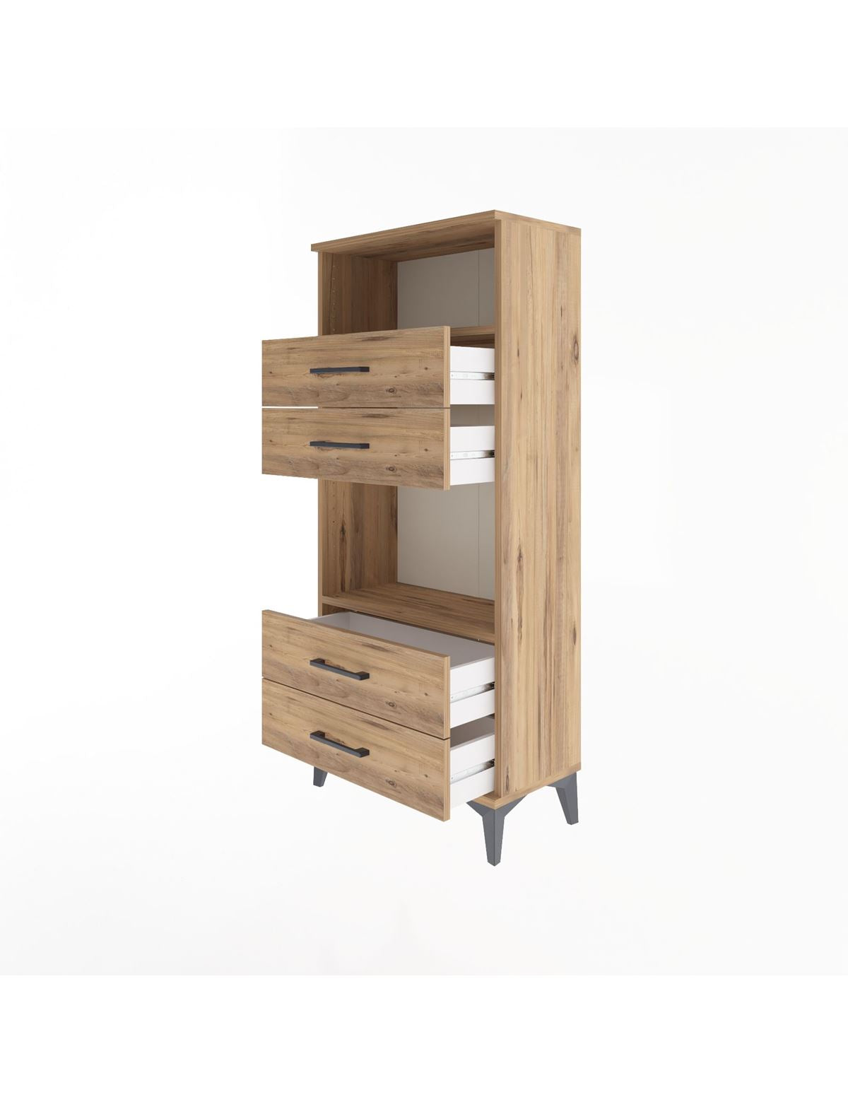 Arges Dolap 2 Raflı 4 Çekmeceli 60x30x134 - S17M054V9A