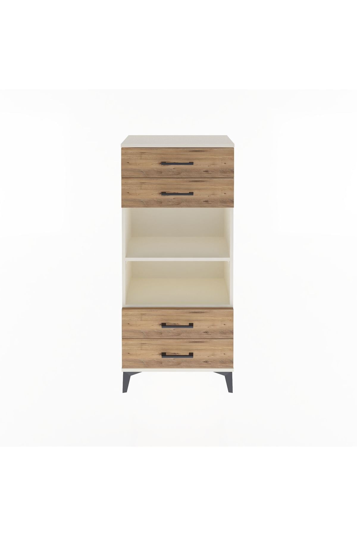 Arges Dolap 2 Raflı 4 Çekmeceli 60x30x134 Aytaşı-Çam