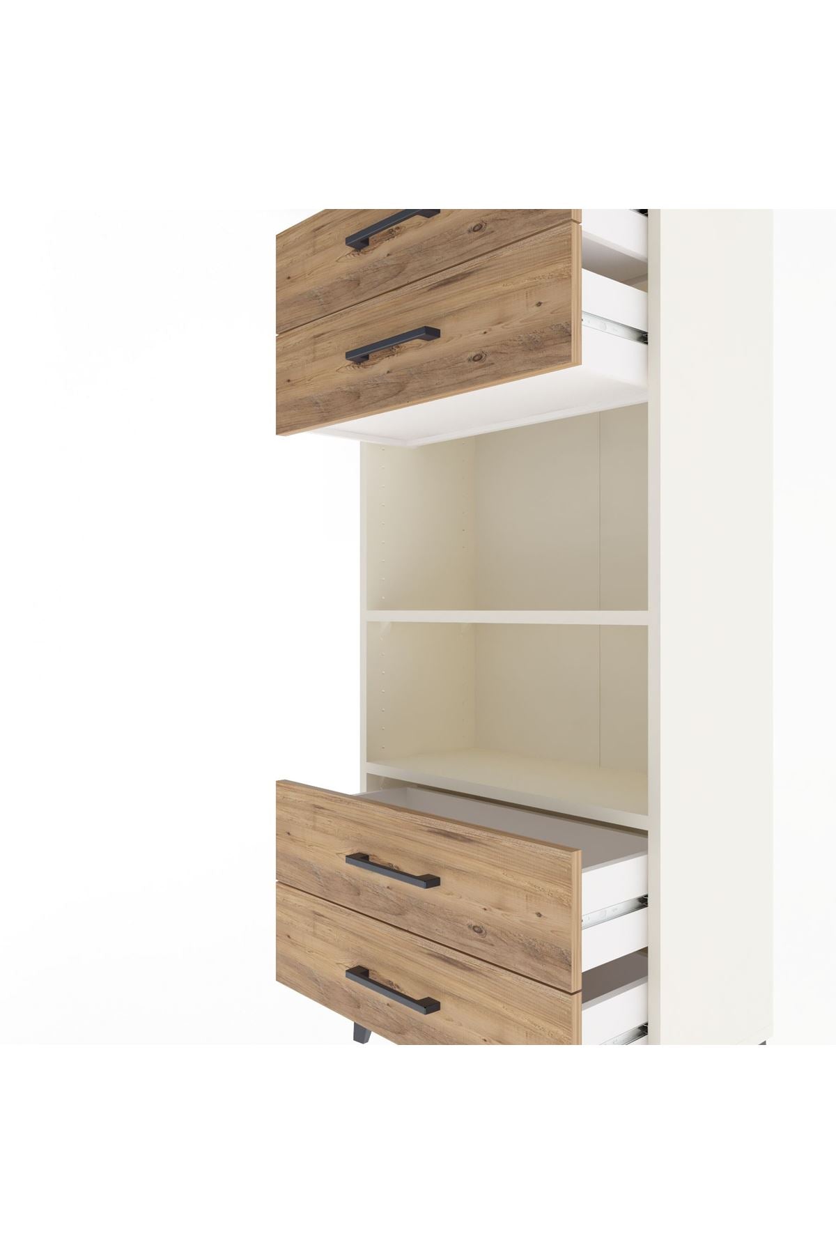 Arges Dolap 2 Raflı 4 Çekmeceli 60x30x134 Aytaşı-Çam