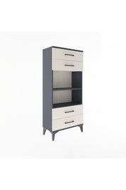 Arges Dolap 2 Raflı 4 Çekmeceli 60x30x134 Antrasit-Aytaşı