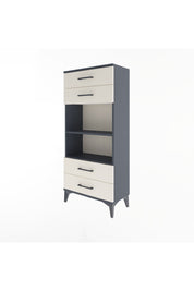 Arges Dolap 2 Raflı 4 Çekmeceli 60x30x134 Antrasit-Aytaşı