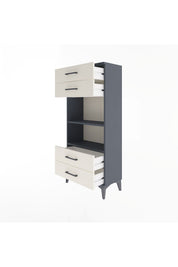 Arges Dolap 2 Raflı 4 Çekmeceli 60x30x134 Antrasit-Aytaşı