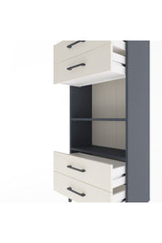 Arges Dolap 2 Raflı 4 Çekmeceli 60x30x134 Antrasit-Aytaşı