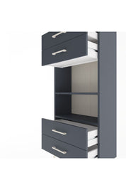 Arges Dolap 2 Raflı 4 Çekmeceli 60x30x134 Antrasit-Antrasit