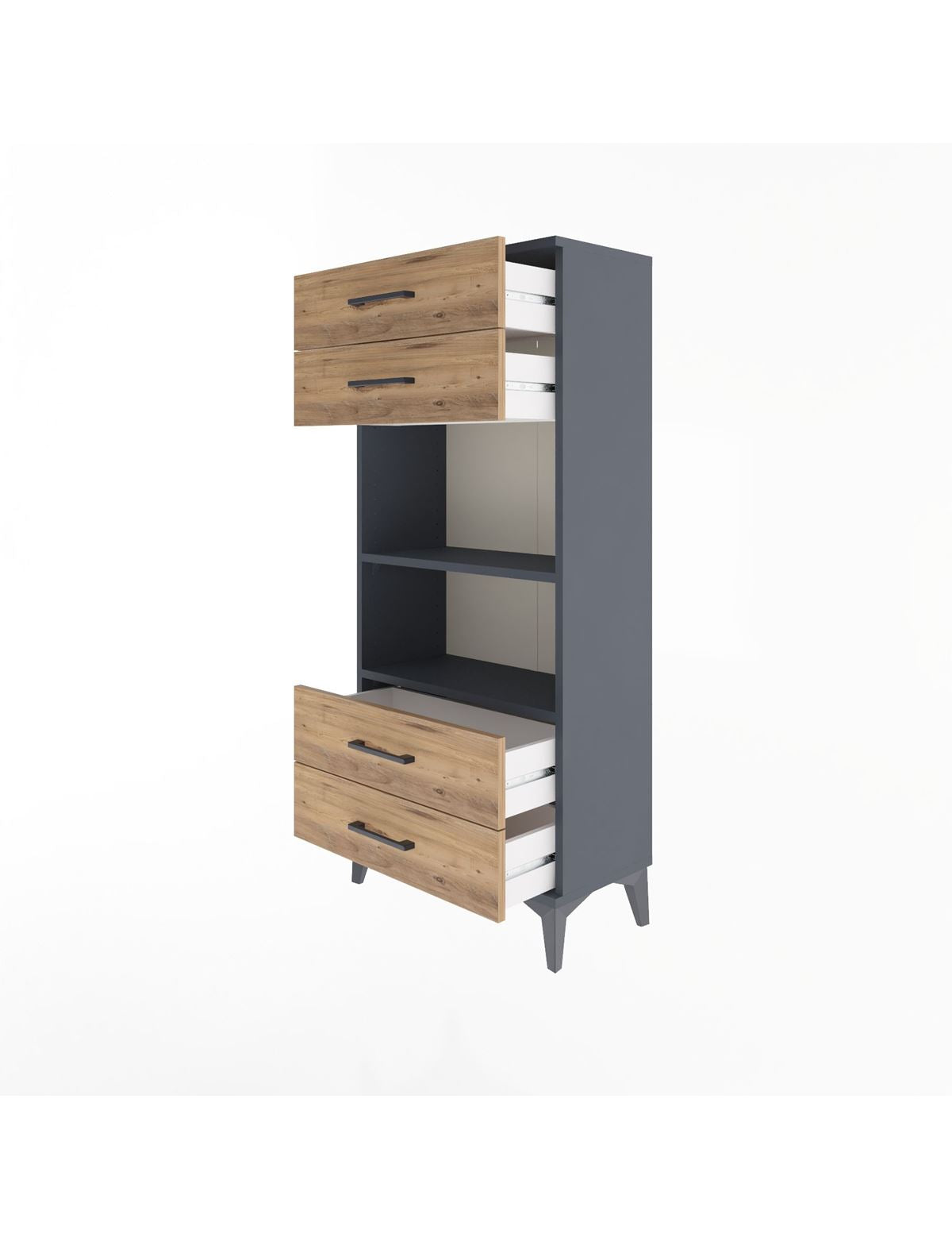 Arges Dolap 2 Raflı 4 Çekmeceli 60x30x134 - S17M055V6A