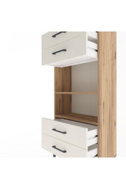 Arges Dolap 2 Raflı 4 Çekmeceli 60x30x134 Çam-Aytaşı