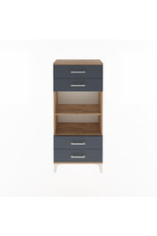 Arges Dolap 2 Raflı 4 Çekmeceli 60x30x134 Çam-Antrasit