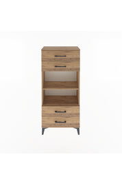 Arges Dolap 2 Raflı 4 Çekmeceli 60x30x134 Çam-Çam
