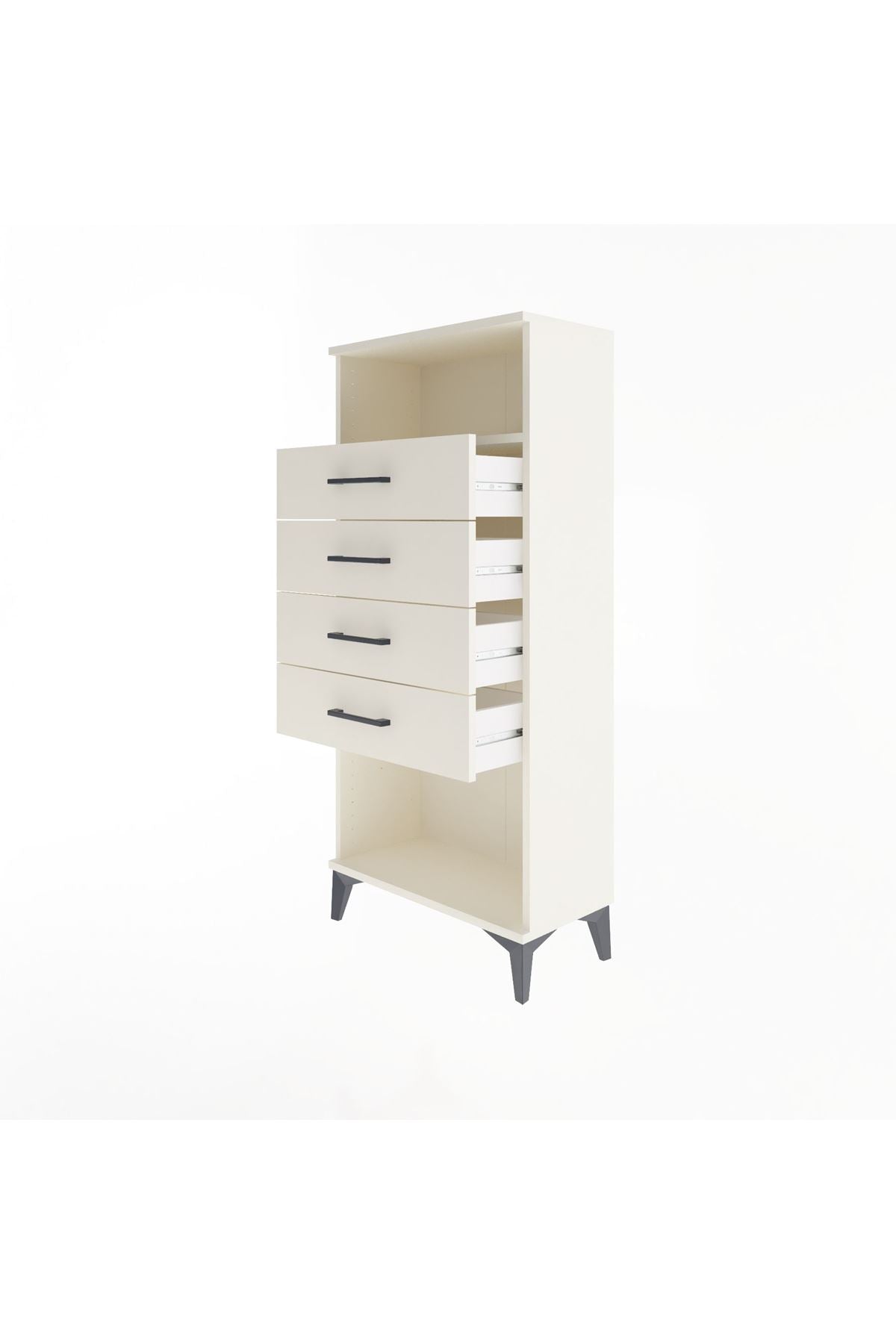 Arges Dolap Tek Raflı 4 Çekmeceli 60x30x134 Aytaşı-Aytaşı