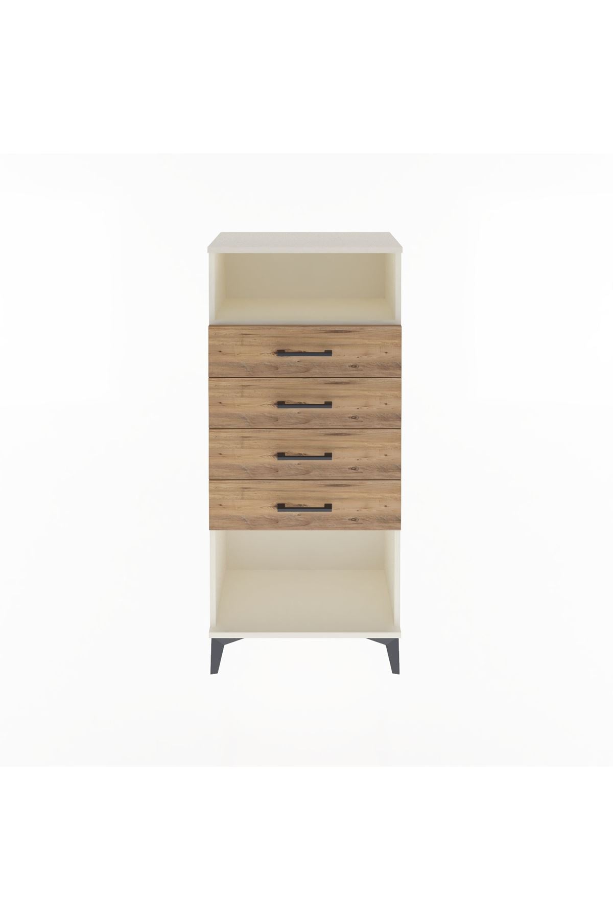 Arges Dolap Tek Raflı 4 Çekmeceli 60x30x134 Aytaşı-Çam