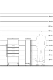 Arges Dolap Tek Raflı 4 Çekmeceli 60x30x134 Aytaşı-Çam