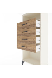 Arges Dolap Tek Raflı 4 Çekmeceli 60x30x134 Aytaşı-Çam