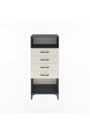 Arges Dolap Tek Raflı 4 Çekmeceli 60x30x134 Antrasit-Aytaşı