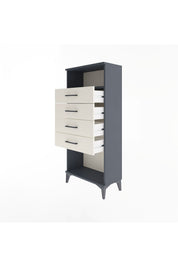 Arges Dolap Tek Raflı 4 Çekmeceli 60x30x134 Antrasit-Aytaşı