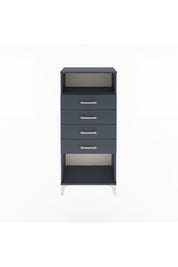 Arges Dolap Tek Raflı 4 Çekmeceli 60x30x134 Antrasit-Antrasit