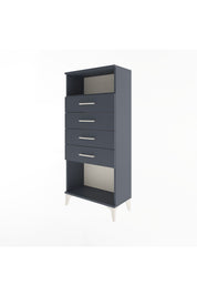 Arges Dolap Tek Raflı 4 Çekmeceli 60x30x134 Antrasit-Antrasit