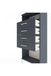 Arges Dolap Tek Raflı 4 Çekmeceli 60x30x134 Antrasit-Antrasit