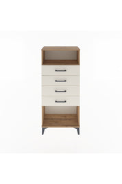Arges Dolap Tek Raflı 4 Çekmeceli 60x30x134 Çam-Aytaşı