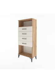 Arges Dolap Tek Raflı 4 Çekmeceli 60x30x134 Çam-Aytaşı