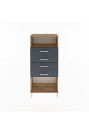 Arges Dolap Tek Raflı 4 Çekmeceli 60x30x134 Çam-Antrasit