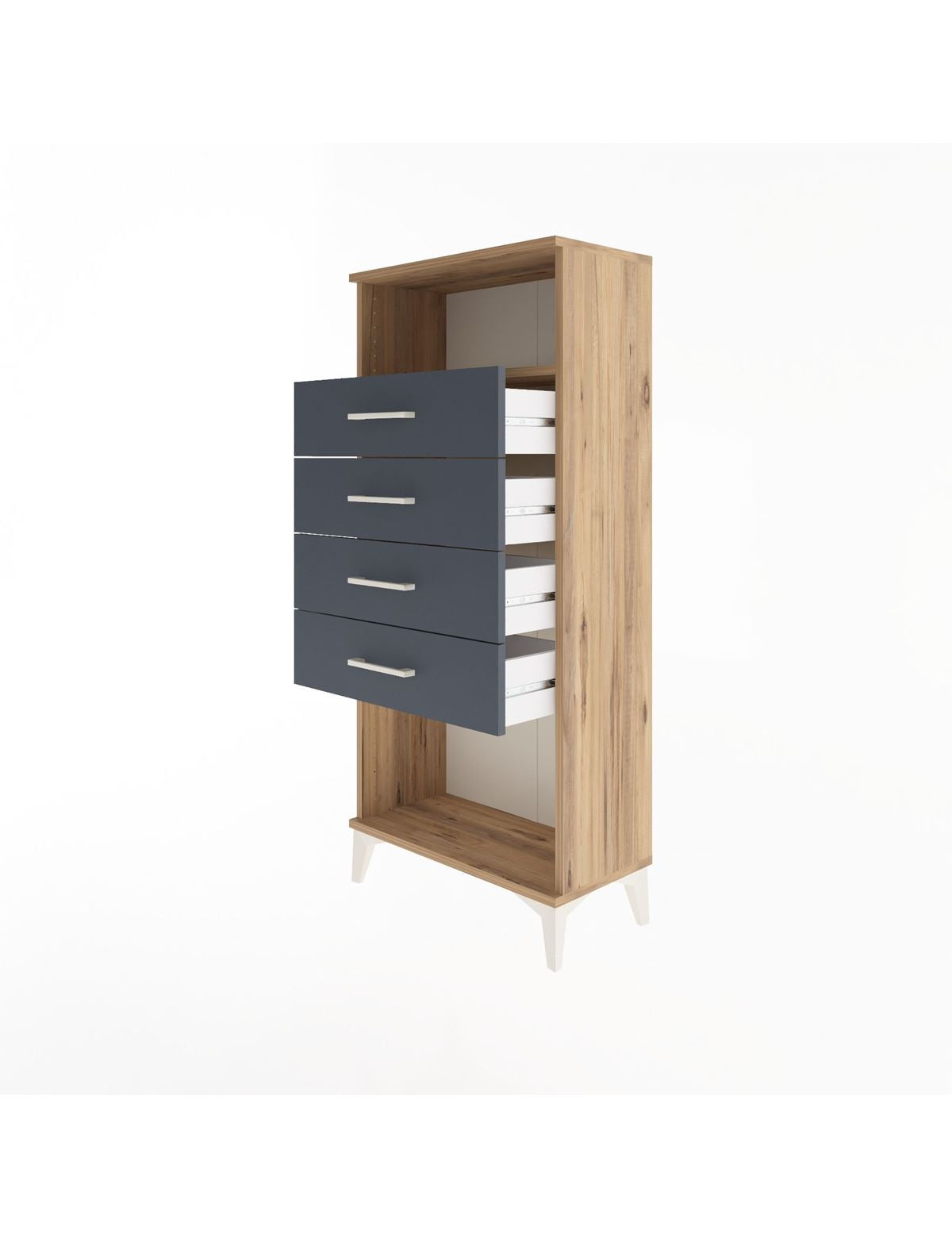 Arges Dolap Tek Raflı 4 Çekmeceli 60x30x134 - S17M056V8A
