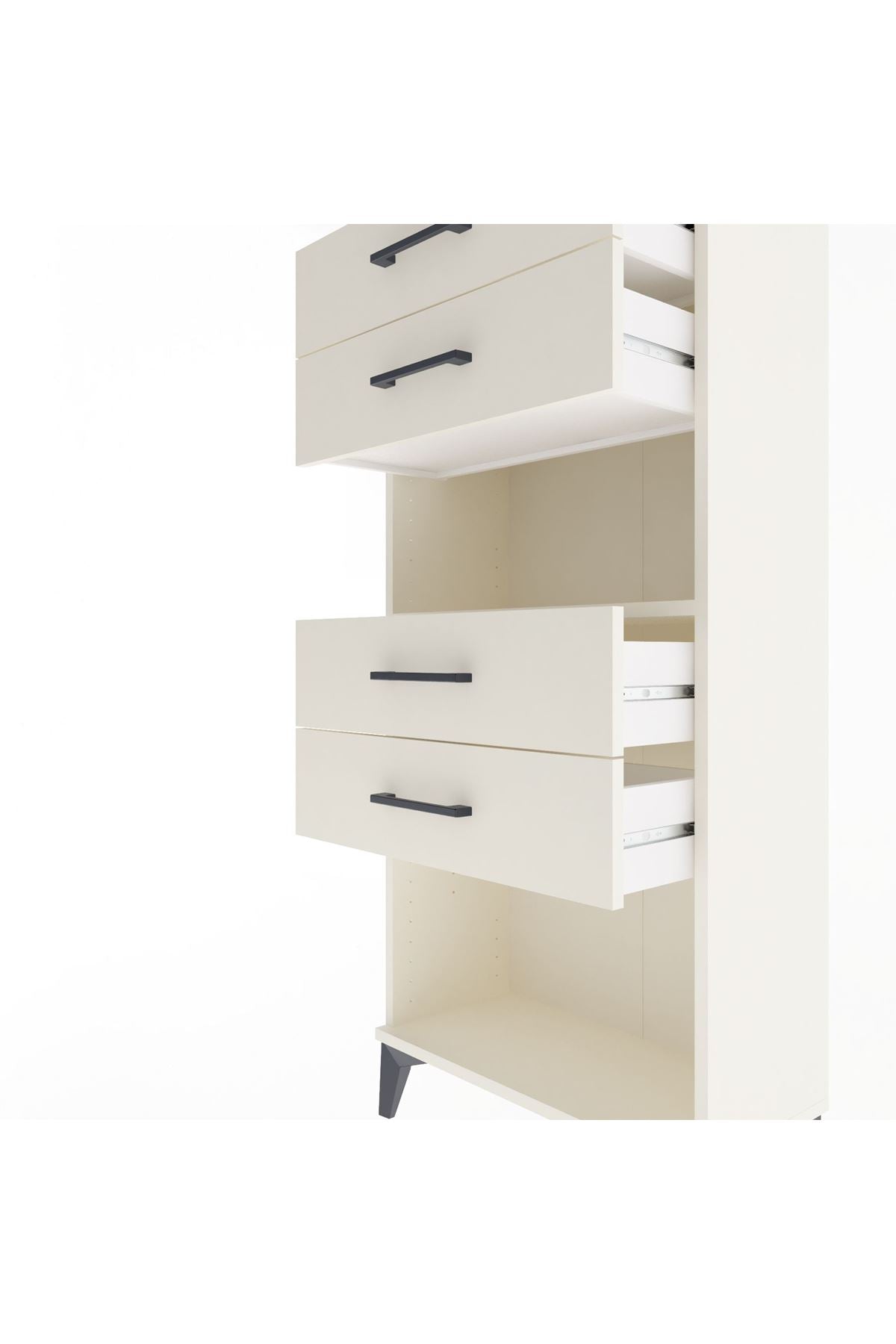 Arges Dolap Tek Raflı 4 Çekmeceli 60x30x134 Aytaşı-Aytaşı